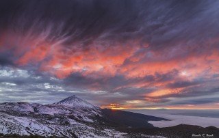 Virgas y mammatus en el Parque nacional del Teide