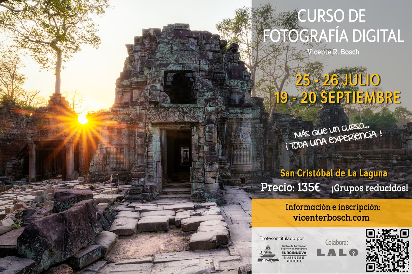 Curso de fotografía en Tenerife 1 Cartel cursos de fotografía en Tenerife verano 2026