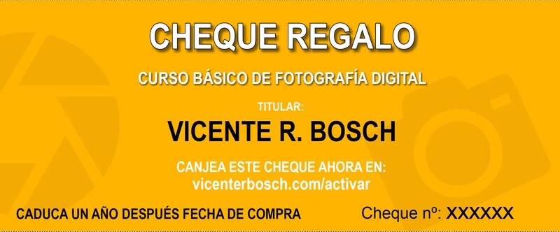 Tienda 9 Cheque regalo curso de fotografía